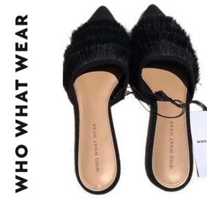 🆕 Who What Wear | Black Fringe Flat Mule